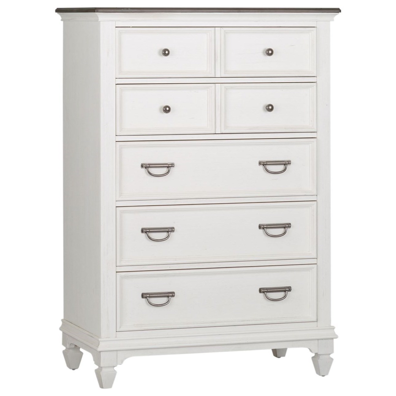 Liberty Furniture Allyson Park Cottage Style 5Drawer Chest with Felt